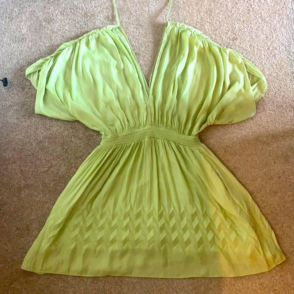 VICI chevy pocketed satin smocked dress